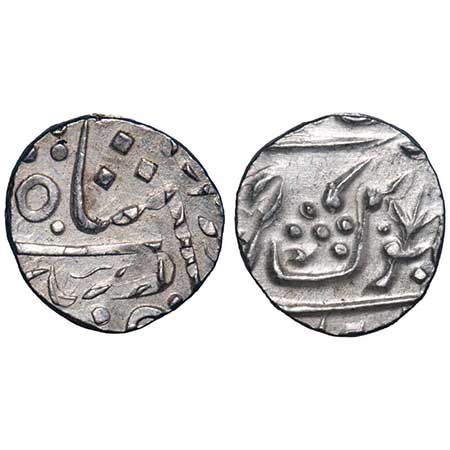 Bombay Presidency, Silver Rupee, 10.97g, double struck on obverse, (Ja'ffarabad urf Chando