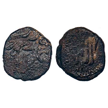 Bombay Presidency, Copper Paisa, 7.88g, Bandar Dholera Mint. Obv: Sarkar Angrez Company, R