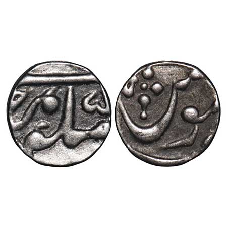Bombay Presidency, Silver 1/8 Rupee, 1.39g, Poona Mint, Fasli date (1233) unseen, INO Ali 