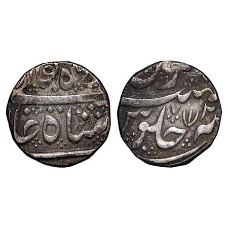 Madras Presidency, Silver Rupee, 11.31g, Arcot mint (1748-1749 AD issue), INO Ahmad Shah B