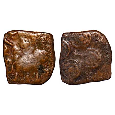 Satavahanas, Siri Satakarni, Vidarbha Region (Pusad area), Copper Unit, 5.44gm, 19.72x18.8