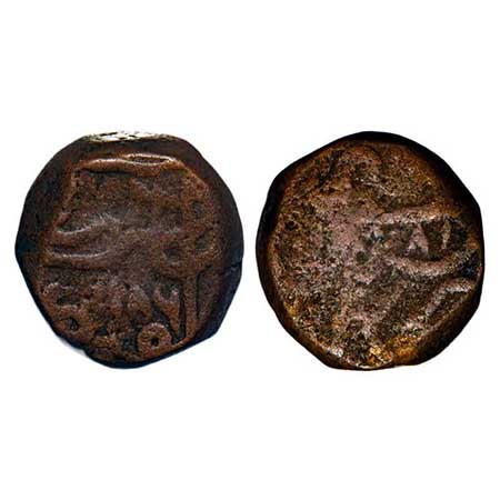 Madras Presidency, Copper Dub, 13.79g, INO Shah Alam II, AH 1186/18 RY (retrograde RY). P.