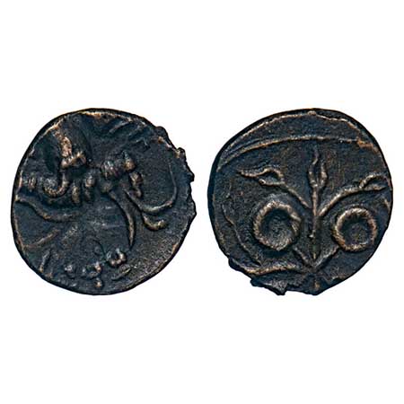 Satavahanas, Gautamiputra Siri Satakarni (c. 60-84 AD), Copper Unit, Nasik Region, 1.57gm,