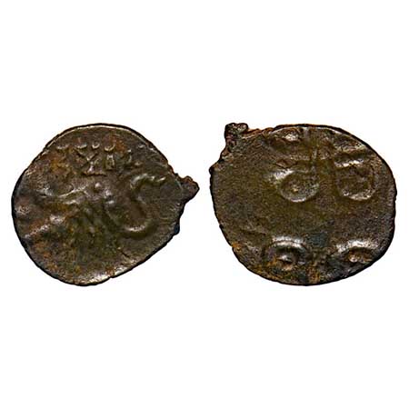 Satavahanas, Siri Pulumavi, 'Tarhala Hoard' Type, Potin Fraction, 0.67gm, 15.22x12.80mm, O