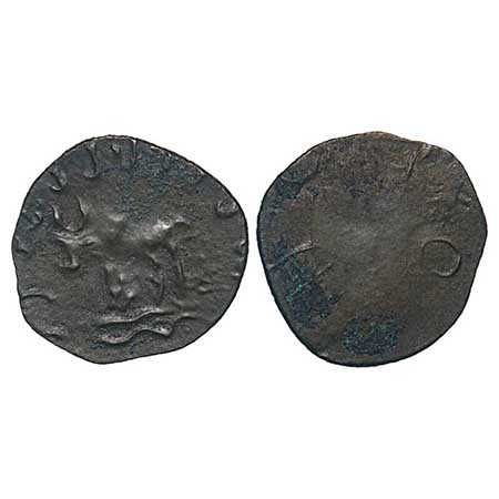 Post-Satavahanas, Kadambas of Banvasi Region, Potin Unit, 0.83gm, 16.47x17.35mm, Obv: Bull
