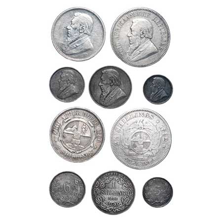 South Africa, Zuid African Republic, Silver (5 Coins) (Silver 0.925), 2/1/2 Shillings 1892