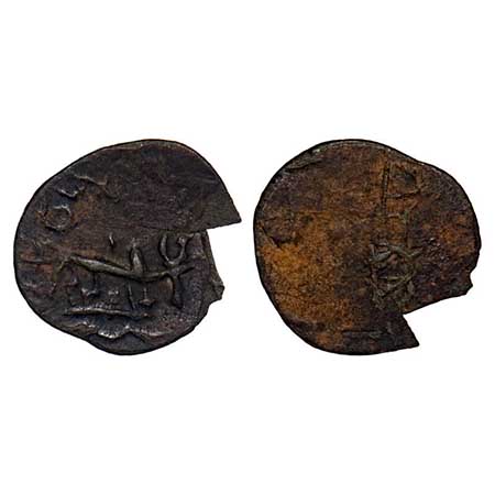 Post Satavahanas, Kadambas of Banvasi Region, Potin Unit, 0.83gm, 16.06x17.81mm, Obv: Bull