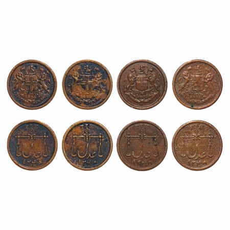 Bombay Presidency, Copper Pie/1/12 Anna (4 Coins), 1833 AD / 1248 AH, Adl in Persian on re