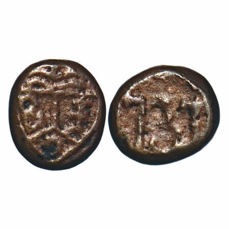 Madras Presidency, Copper Cash, 1.16g, 1737 AD, Obv: Bale mark E I C, Rev: (1)737. P.Steve