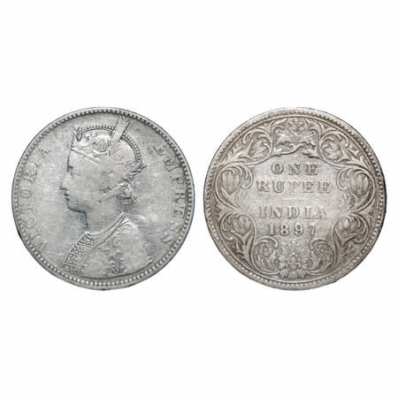 Victoria Empress, Silver, Rupee, 1897, Bombay Mint, C2/I(ii), 'B' incused, Serration marks