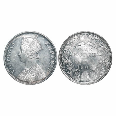 Victoria Empress, Silver, Rupee, 1900, Bombay Mint, A3(i)/I(ii), 'B' incused. F. Prid 186.