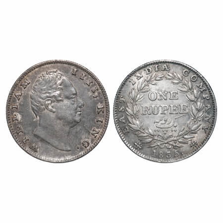 William IV, Silver, Rupee, 1835, Bombay Mint, B/II(ii), No initials, Rev aligned, Medium t