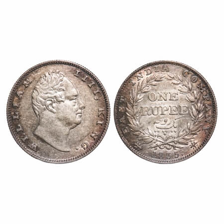 William IV, Silver, Rupee, 1835, Bombay Mint, B/II(ii), No initials, Rev aligned, Medium t