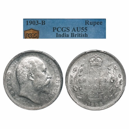 Edward VII, Silver, Rupee, 1903, Bombay Mint, 'B' raised & no dot. F. Prid 198. GK 925. PC