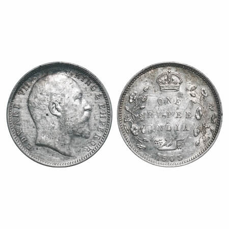 Edward VII, Silver, Rupee, 1903, Bombay Mint, 'B' raised & no dot. F. Prid 198. GK 925. Ex