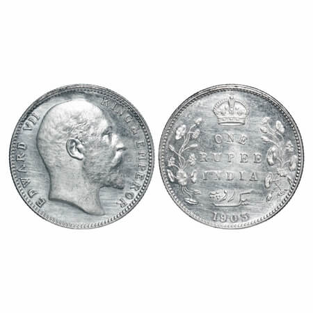Edward VII, Silver, Rupee, 1903, Bombay Mint, 'B' incused & dot. F. Prid 199. GK 926. Bril