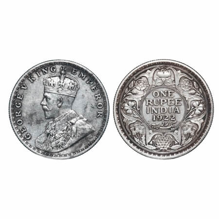 George V, Silver, Rupee, 1922, Bombay Mint, Dot, Elephant. F. Prid 228. GK 1044. Extremely
