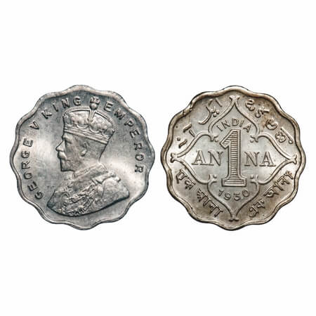 George V, Copper-Nickel, 1 Anna, 1930, Calcutta Mint, No dot. F. Prid 936. GK 1163. Brilli