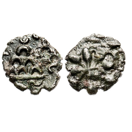 Maharathis of Satavahana Era, Vidarbha (150-200 AD), alloyed Copper, 3.17g, Maharathi Tala