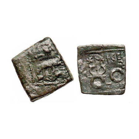 Pre Satavahana, Vidrbha Region Kutapadasa, c.250 BC, Copper, 4.06g, 18.33x17.51, Obv: Elep