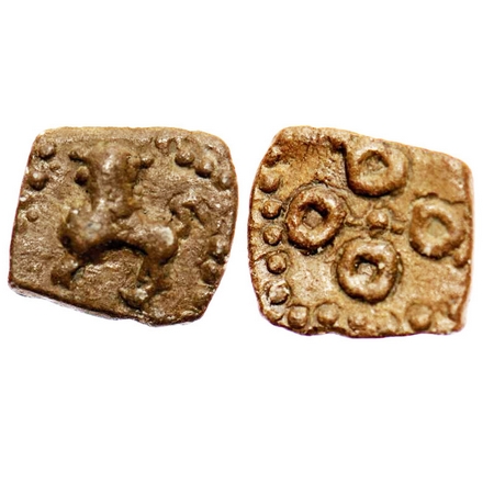 Pre-Satavahana, Western Maharashtra, Lead, 1.17g, 13.46x12.74 mm, Obv: Lion walking to lef