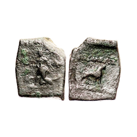 Indo-Greeks, Agathocles, Coppper Drachma, 11.87g, 23.80x19.82 mm, Obv: Female goddess stan