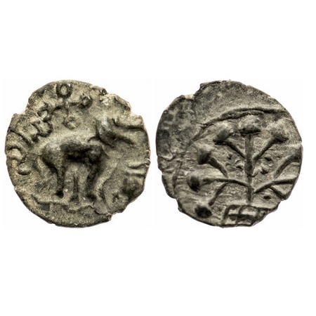 Satavahanas, Kochhiputa Siri Satakani (c. 50-30 BC), Nasik region, Arsenical Copper, 1.99g