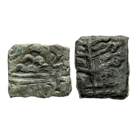 Satavahanas, Gotamiputra Siri Siva Satakarani, 1 Cen AD, Copper Unit, 2.03g, 11.82x13.57 m