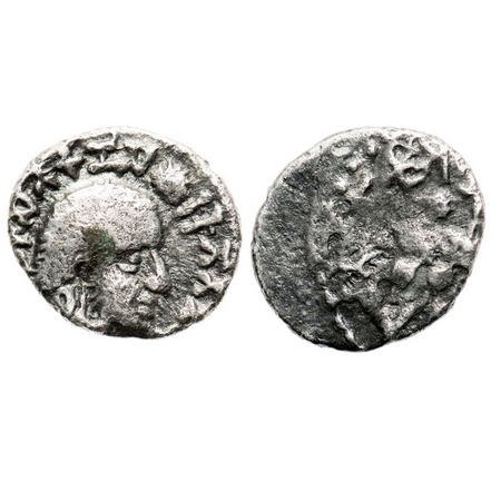 Satavahanas, Gautamiputra Sri Yajna Satakarni (167-196 AD), Silver Drachma, 1.86g, Portrai