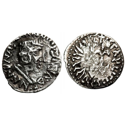Western Kshatrpas, Nahapana, Silver Drachms, 2.45g, counter-struck by Gautamiputra Satakar