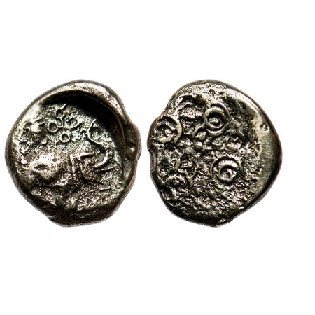 Satavahanas, Kochhiputa Siri Satakani (c. 70-50 BC), 'vidrbha region, Potin, 3.46g, 16.36x