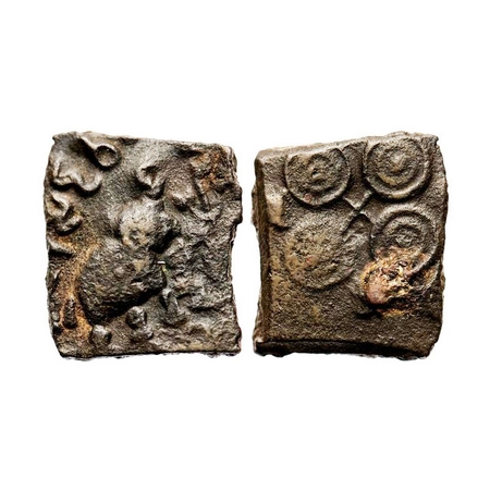 Satavahanas, Siri Sadavahana, Vidarbha Region, Copper Unit, 6.51g, 20.59x17.94 mm, Obv: El