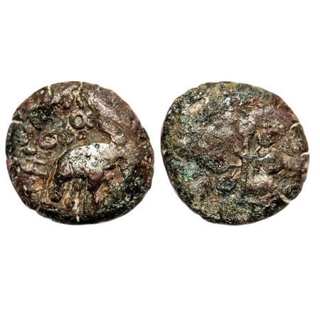 Satavahanas, Siri Satakarni, Nevasa-Paithan type, Copper, 15.07g, 26.29x25.84 mm, Obv: Ele