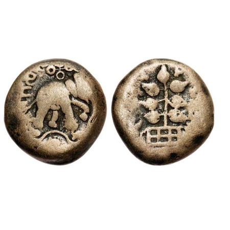 Satavahanas, Siri Satakarni, Nevasa-Paithan type, Copper, 16.33g, 26.15x25.24 mm, Obv: Ele