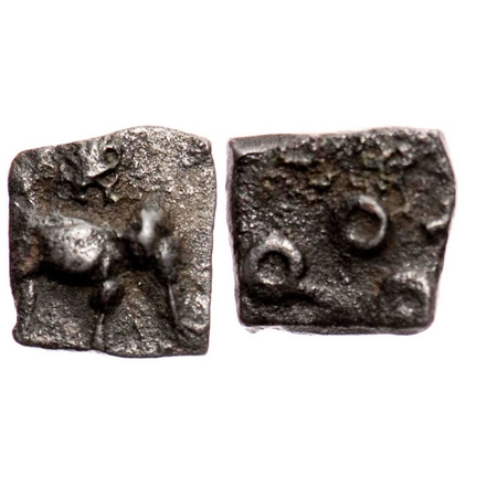 Satavahanas, Siri Satakarani, Copper, 1.84g, 14.55x13.10 mm, Obv: Elephant walking to righ