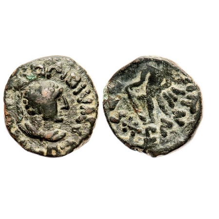 Kushanas, Kujula Kadphises (c. 50-90 AD), Copper Drachma, 8.43g, 22.92x22.53 mm, Obv: Bust