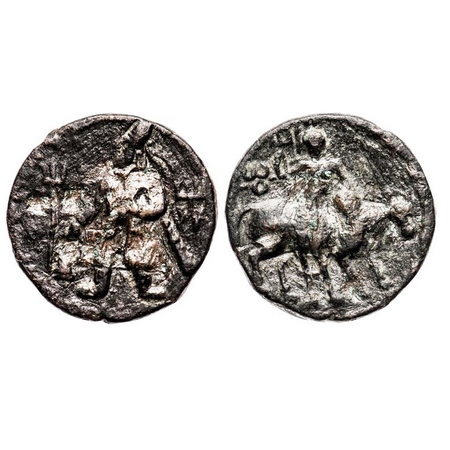 Kushanas, Wima Kadphises (100-127/8 AD), Copper Unit, 4.21g, 17.17x17.04 mm, Obv: King sta