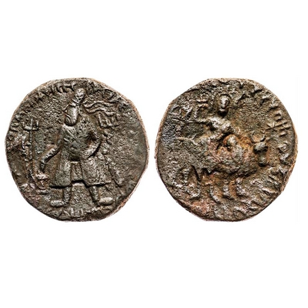 Kushana Dynasty, Wima Kadphises (c. 113-127 AD), Copper Drachma, 17.22g, 26.79x26.42 mm, O