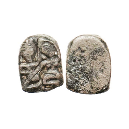 Gujarat Malwa Region, Seal, 300-400 AD, Copper, 4.97g, Obv: Seated Siva and Parvati, The p