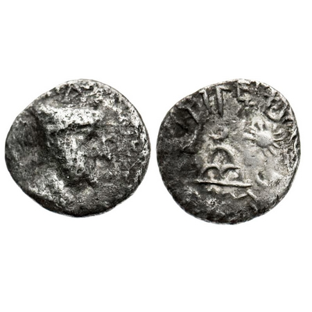 Western Kshatrapas, Kardamaka Family, Chashtana son of Zamotika, as Mahakshatrapa, Silver 