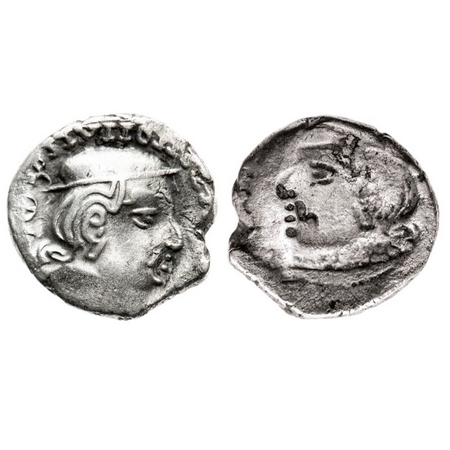 Western Kshtrapas, Rudrasen II (255-276AD), Silver Lakhi, 2.07g, 14.07x14.47 mm, Obv: Bust