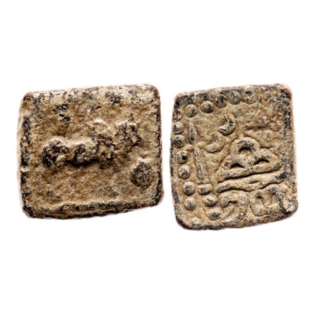 Western Kshatrapas, Kardamaka dynasty, Rudrasena III , 270 - 300 SE (348 - 378 AD), Lead U