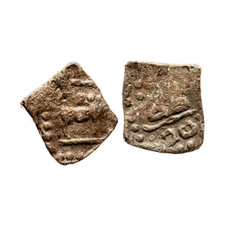 Western Kshatrapas, Kardamaka dynasty, Rudrasena III , 270 - 300 SE (348 - 378 AD) double 