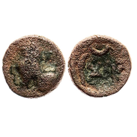 Guptas, Ramagupta, Vidisha Region, Copper, 1.56g, 11.81x11.82 mm, Obv: Seated lion facing 