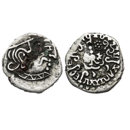 Guptas, Kumaragupta I (415-450AD), Silver Drachma,1.93g, 15.22x14.43 mm, Obv: Bust of king
