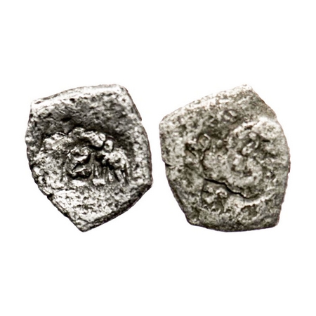 Archaic Punch Marked, Saurashtra Janapada, (c. 450-300 BC), Silver ¼ Karshapna, 0.72g, 11.