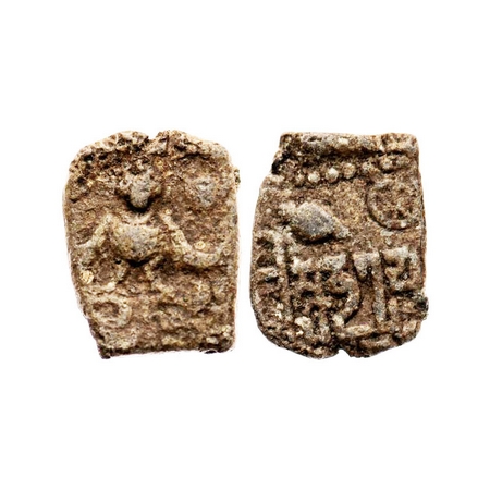 Guptas, Skandagupta (AD 455-485), Lead, 2.29g, 15.02x11.80 mm, Garuda type, Obv: Garuda, t