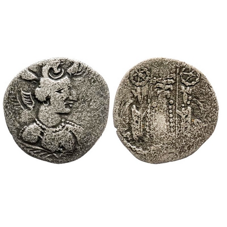 Hephthalites (white Huns), Napki Malik c. (475-576 AD), Silver Drachm, 3.40g, 24.12x24.27 