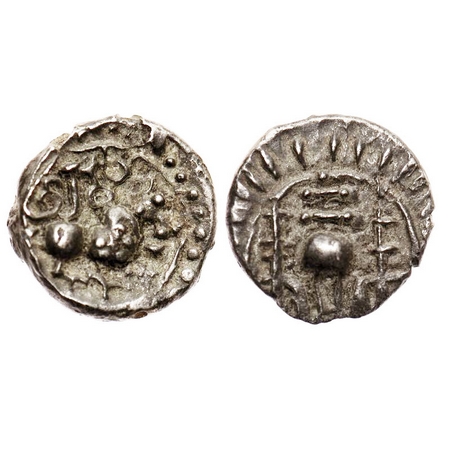 Post-Vakataka, Khandesh Region, Vishnukundin type, Potin, 1.90g, 14.17x14.10 mm, Obv: Hump