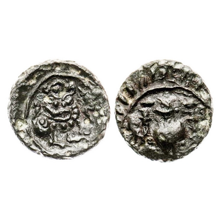 Post-Vakatakas, Khandesh Region, Copper Base Alloy Unit, Vishnukundin Type.1.86g, 14.37x14